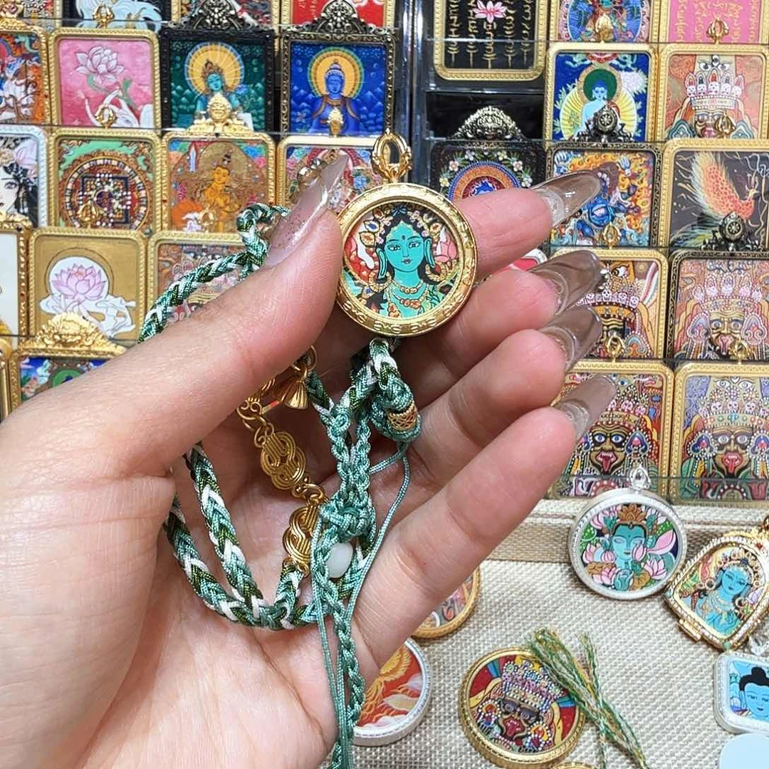 吊坠热贡纯手绘唐卡非遗文化