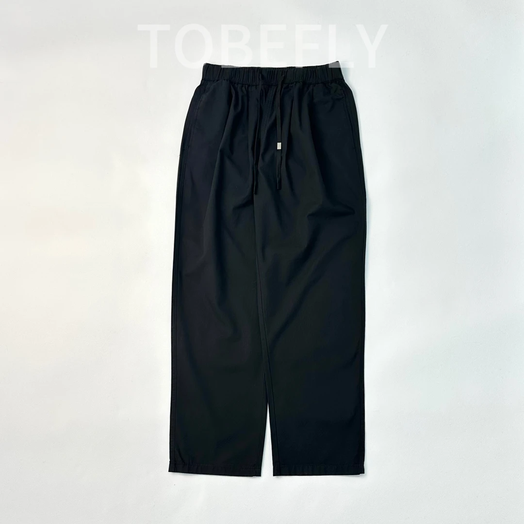 Tobefly纯色春秋休闲裤抽拉绳高级感痞帅长裤直筒男士长裤F121