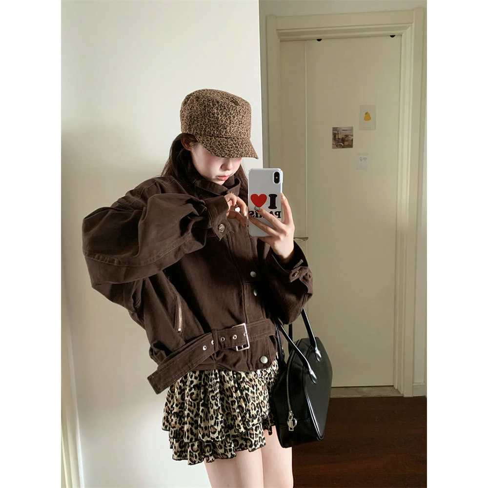 立领长袖夹克外套高级小众不撞款衬衫韩系chic别致上衣衬衣女款