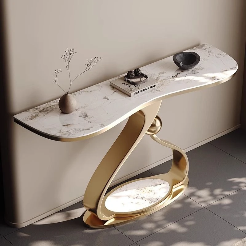 轻奢入户岩板玄关桌靠墙简约现代客厅玄关台走廊端景台条案玄关柜