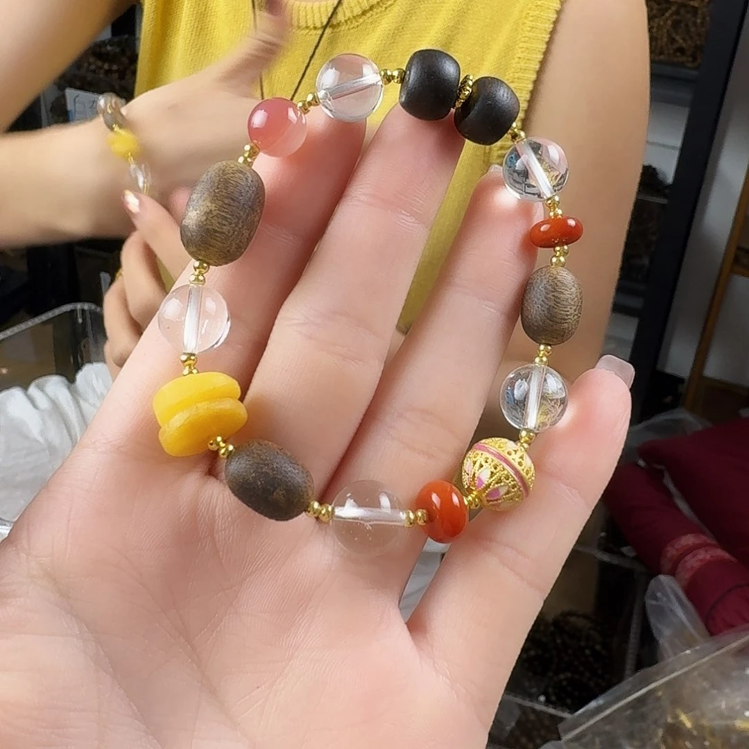 沉香香囊沉香A746瘤疤白水晶单圈设计款发一