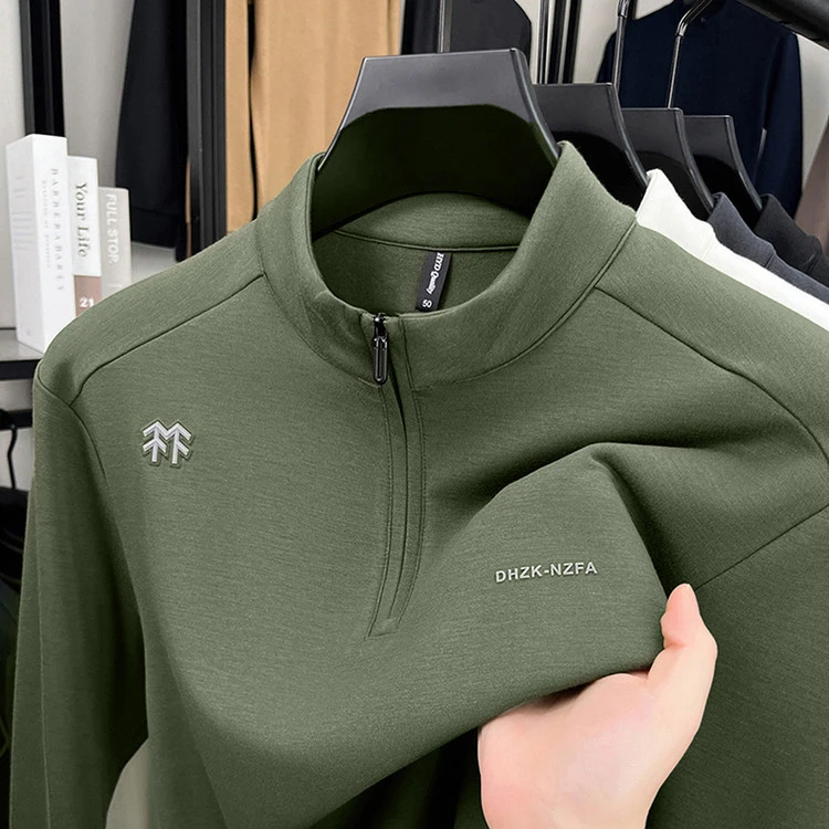 [奥莱1折]2025秋冬季男士立领卫衣加厚莫代尔羊毛打底衫长袖T恤