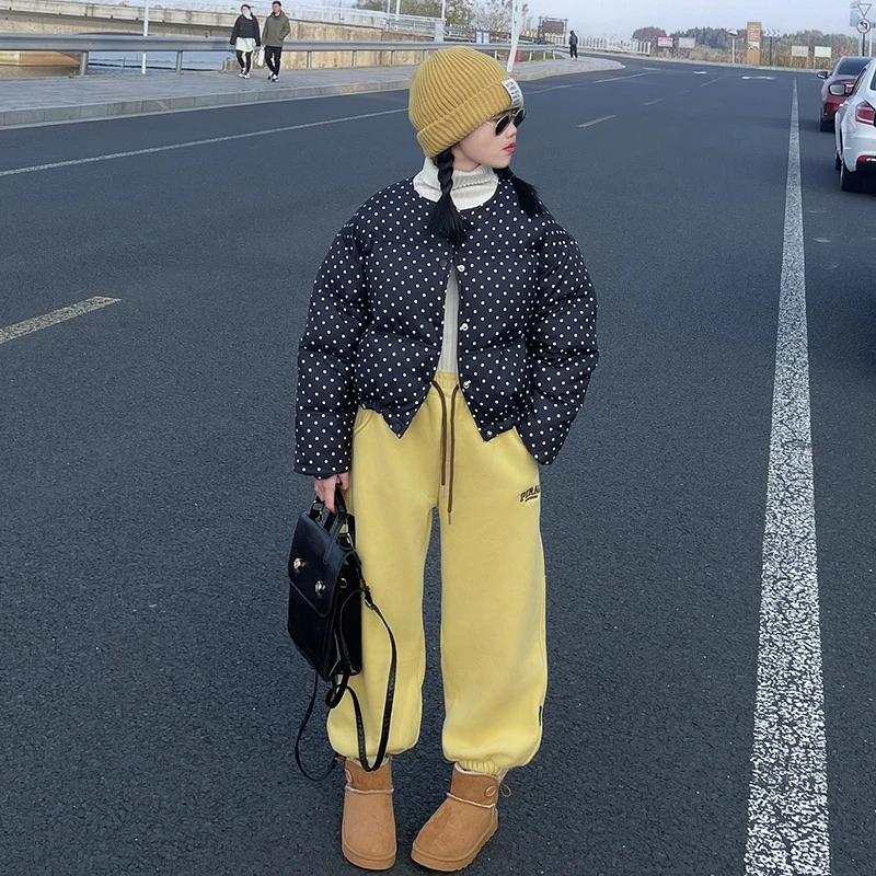 女童冬季新款棉服棉衣加厚保暖上衣休闲洋气外套时髦裤子中大儿童