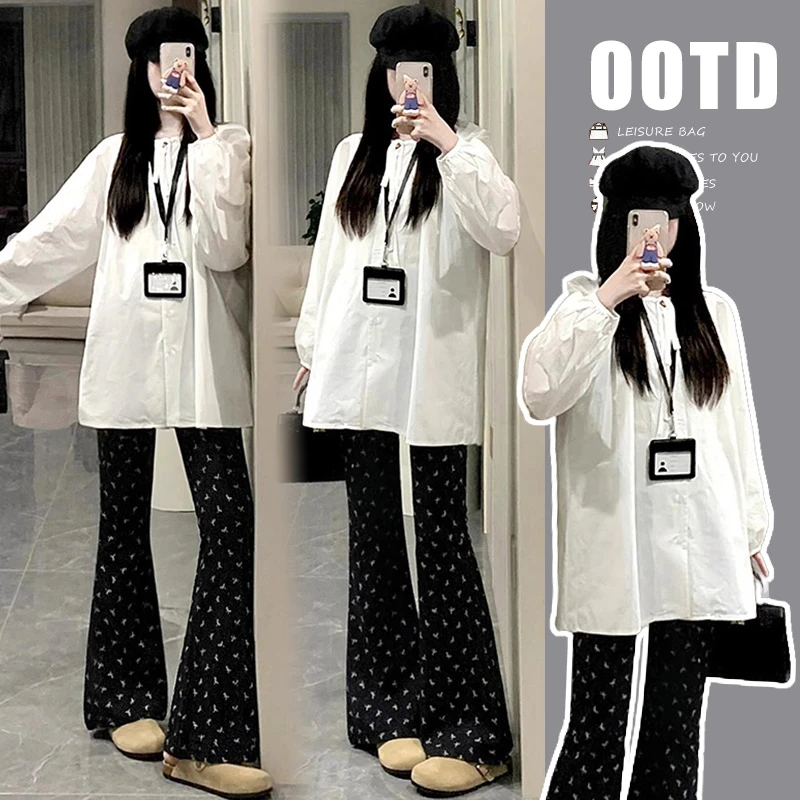 2025孕妇装春季时尚韩系减龄潮妈穿搭套装遮肉显瘦百搭宽松两件套