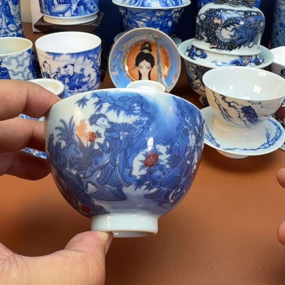低***瓜杯子景德镇全手工手绘陶瓷