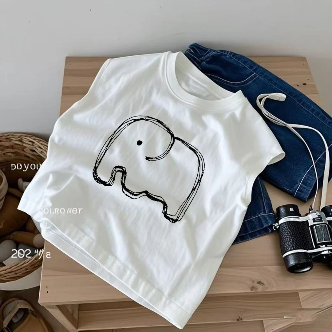 新款夏季纯棉100棉抢手儿童男童背心上衣T恤女童小童纯棉宝宝韩版