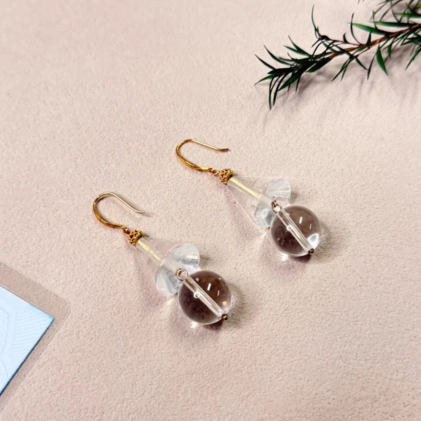 【六六中古】孤品精美水晶s925耳饰te7904