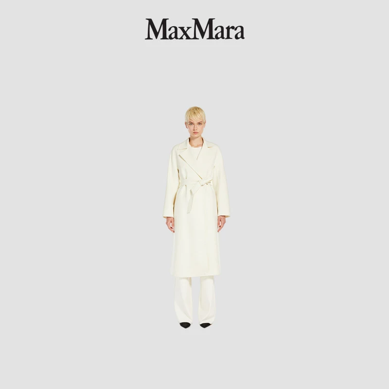 MaxMara 2025早春新品女装羊毛混纺系带大衣6011035106