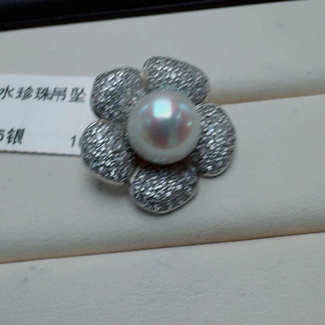 银S925镶嵌海水珍珠颈饰@@hf017