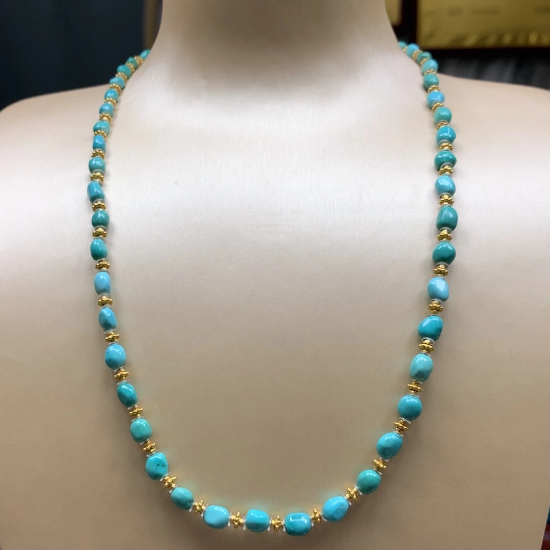 绿松石锁骨链银S925镶嵌