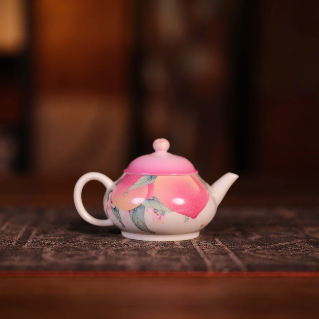 《雅圣》桃花桃子茶壶
