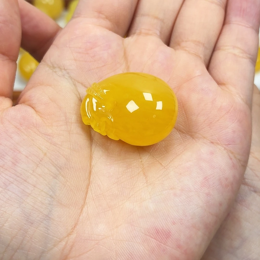 未镶嵌颈饰蜜蜡焦皮芬达色钱袋