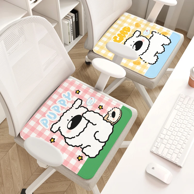 萌趣狗冰丝坐垫透气防滑家用座垫办公室久坐屁垫学生椅垫车用凉垫