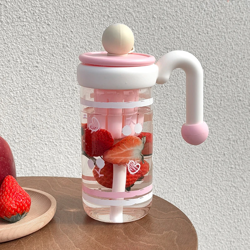 水杯玻璃杯女高颜值泡茶杯2025新款上学带盖耐高温便携式吸管杯子