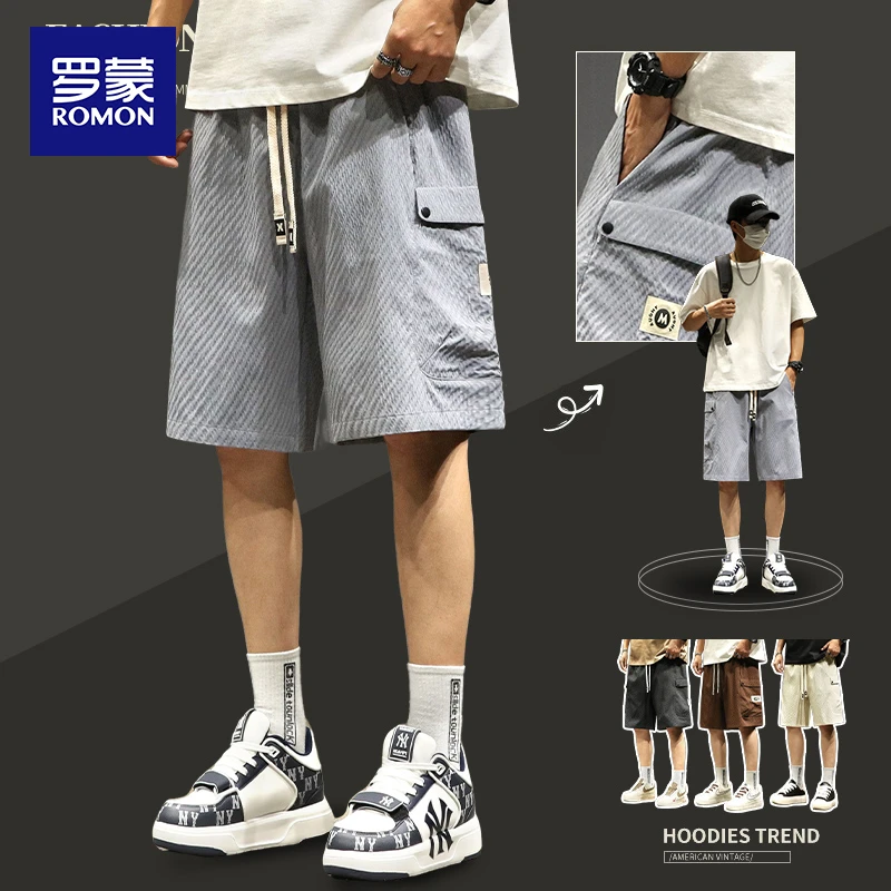 罗蒙工装短裤男士高级感痞帅宽松运动休闲外穿五分裤夏季新款百搭