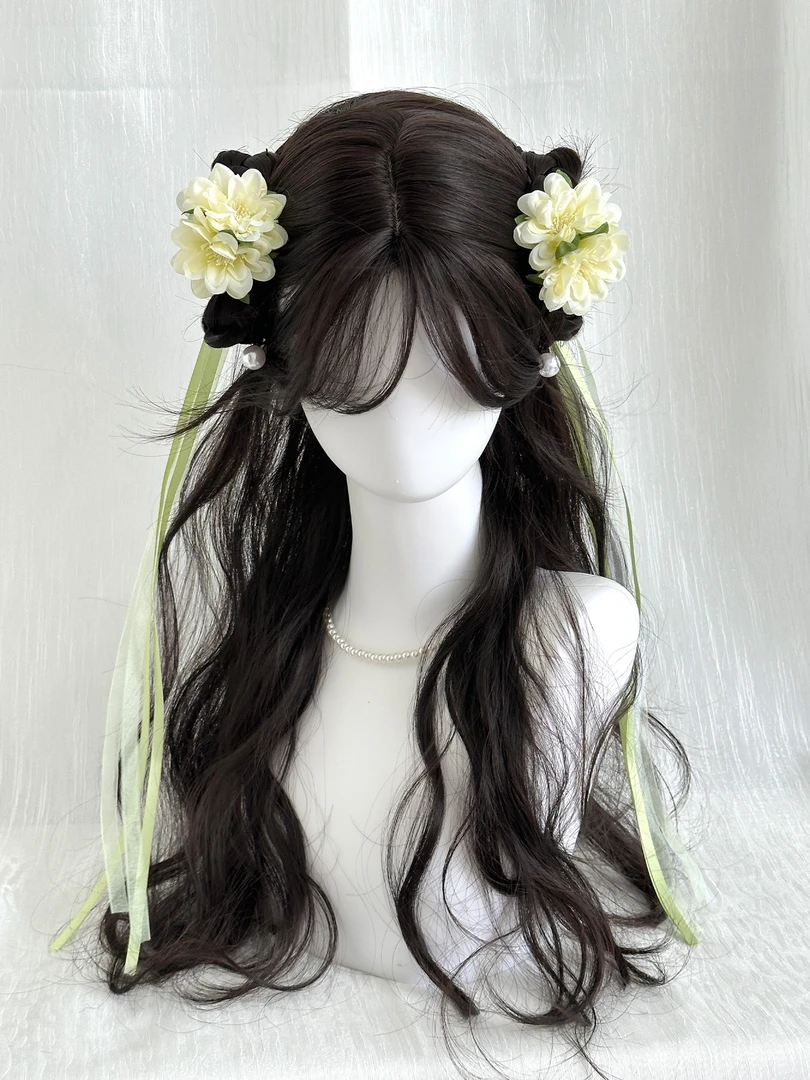 假发女长发古风汉服霍秀秀同款新中式中分长卷发仿真人发全头套式