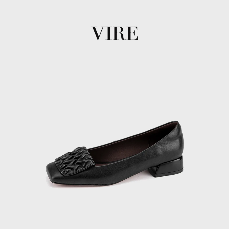 VIRE/2619389舒适时尚百搭低跟方头平底鞋单鞋B