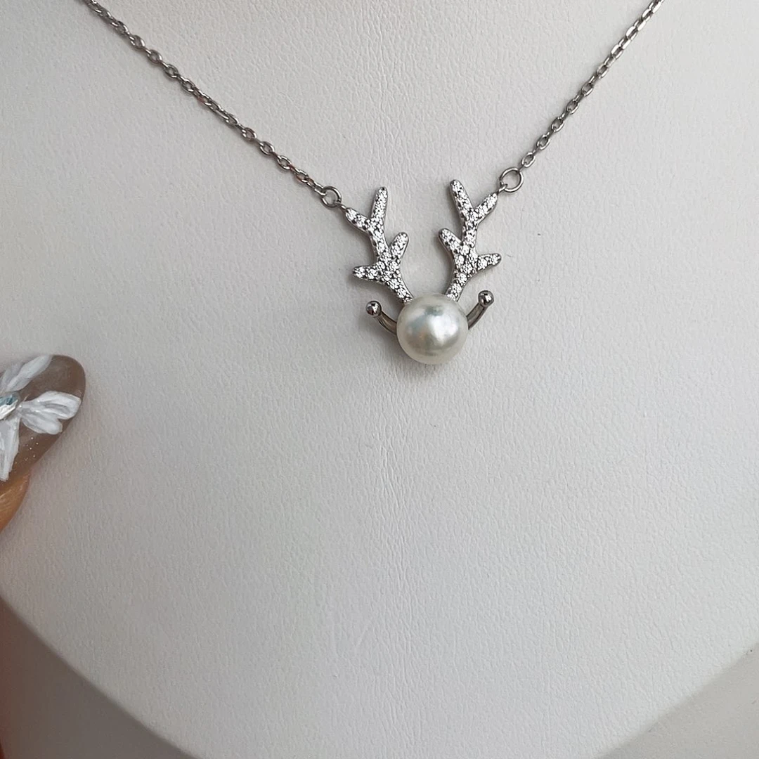 海水珍珠银S925镶嵌颈饰
