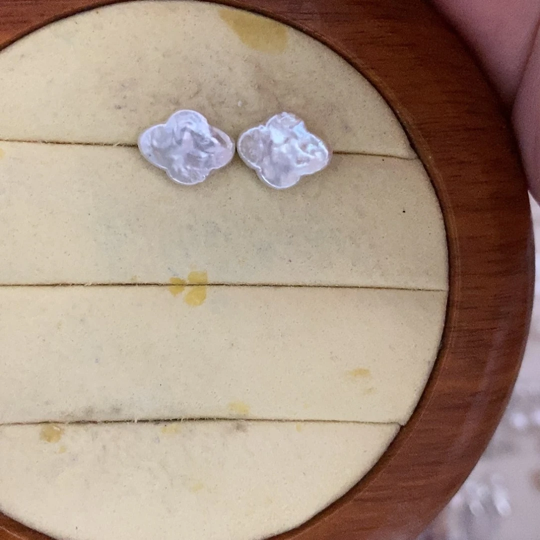 银S925镶嵌耳饰淡水珍珠