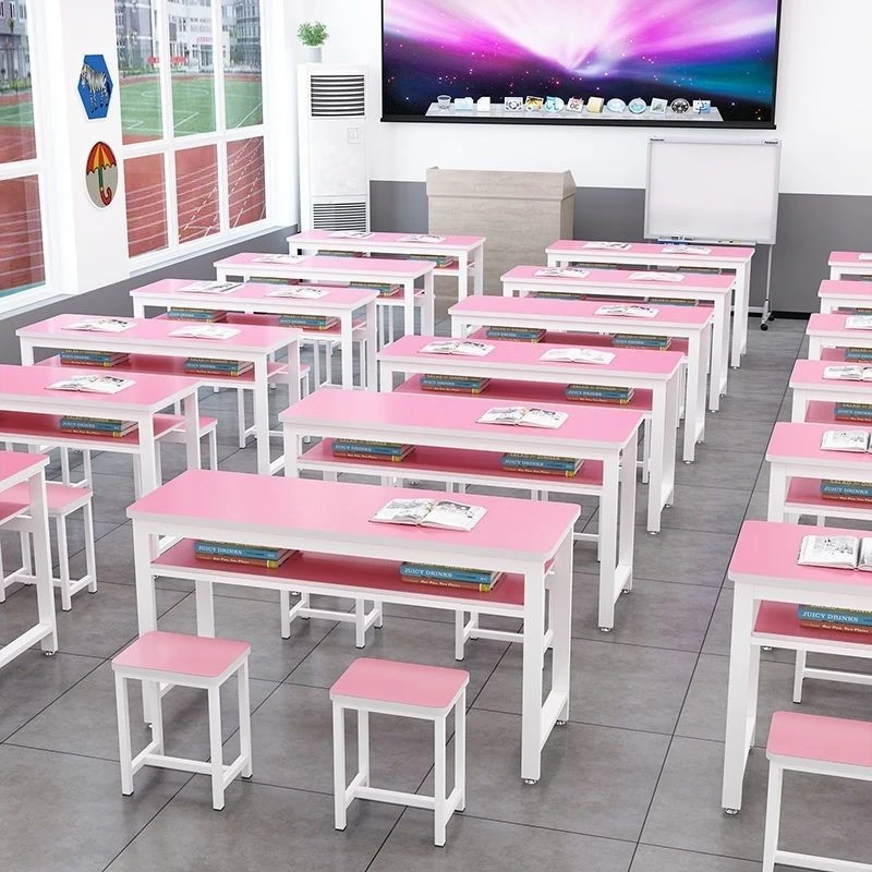 课桌椅培训机构员工双人位中小学生简约儿童双层托管班托管班椅子