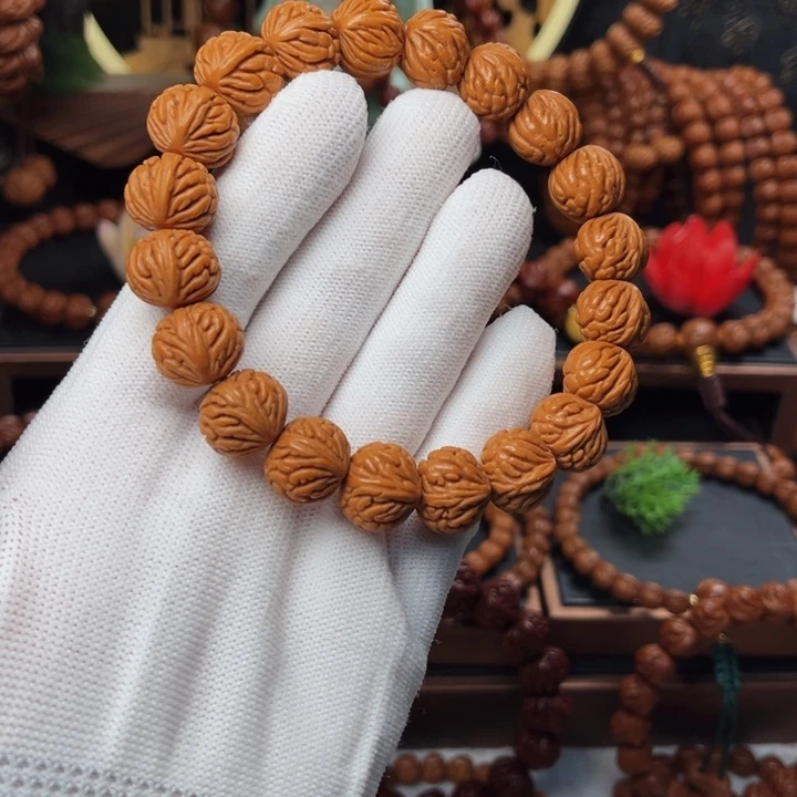 吊坠桃核15盘龙爆肚手串