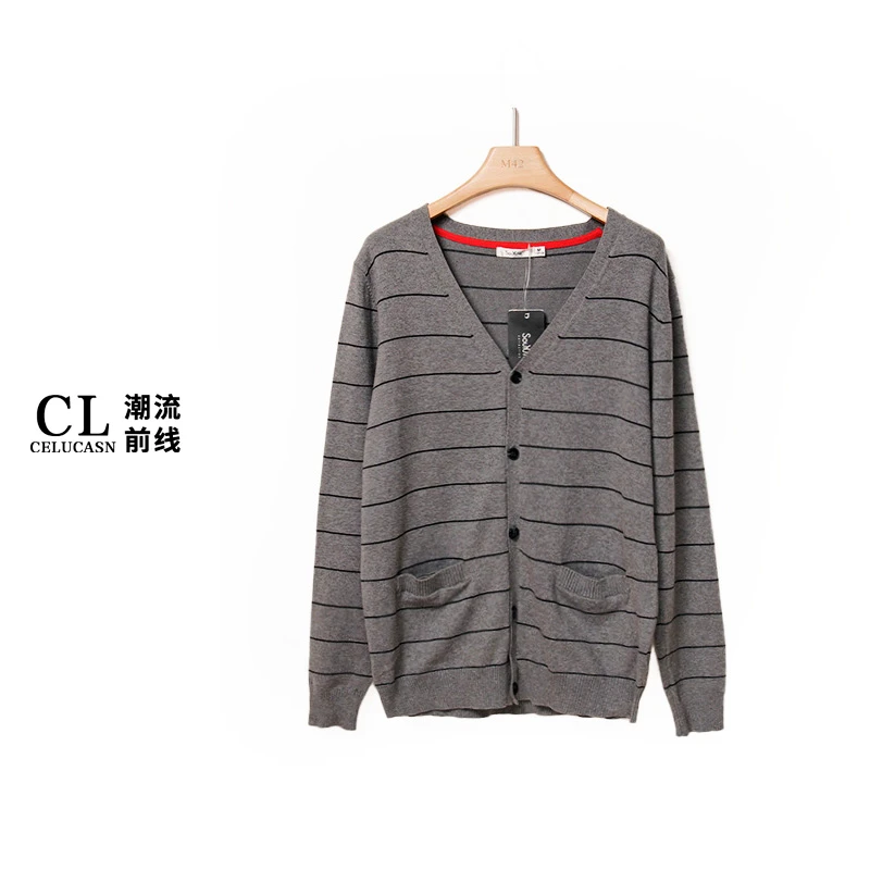 B3OB66769#条纹针织时尚流行男外套