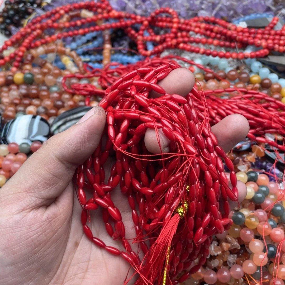 玛瑙/玉髓珠宝半成品未镶嵌L*Y26条红精灵小米珠