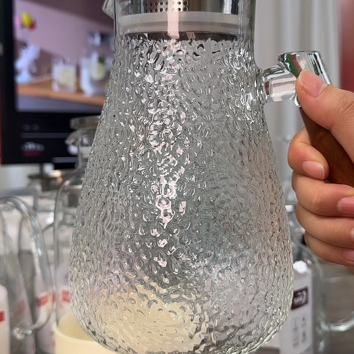 水晶玻璃盖子款1800毫升木把