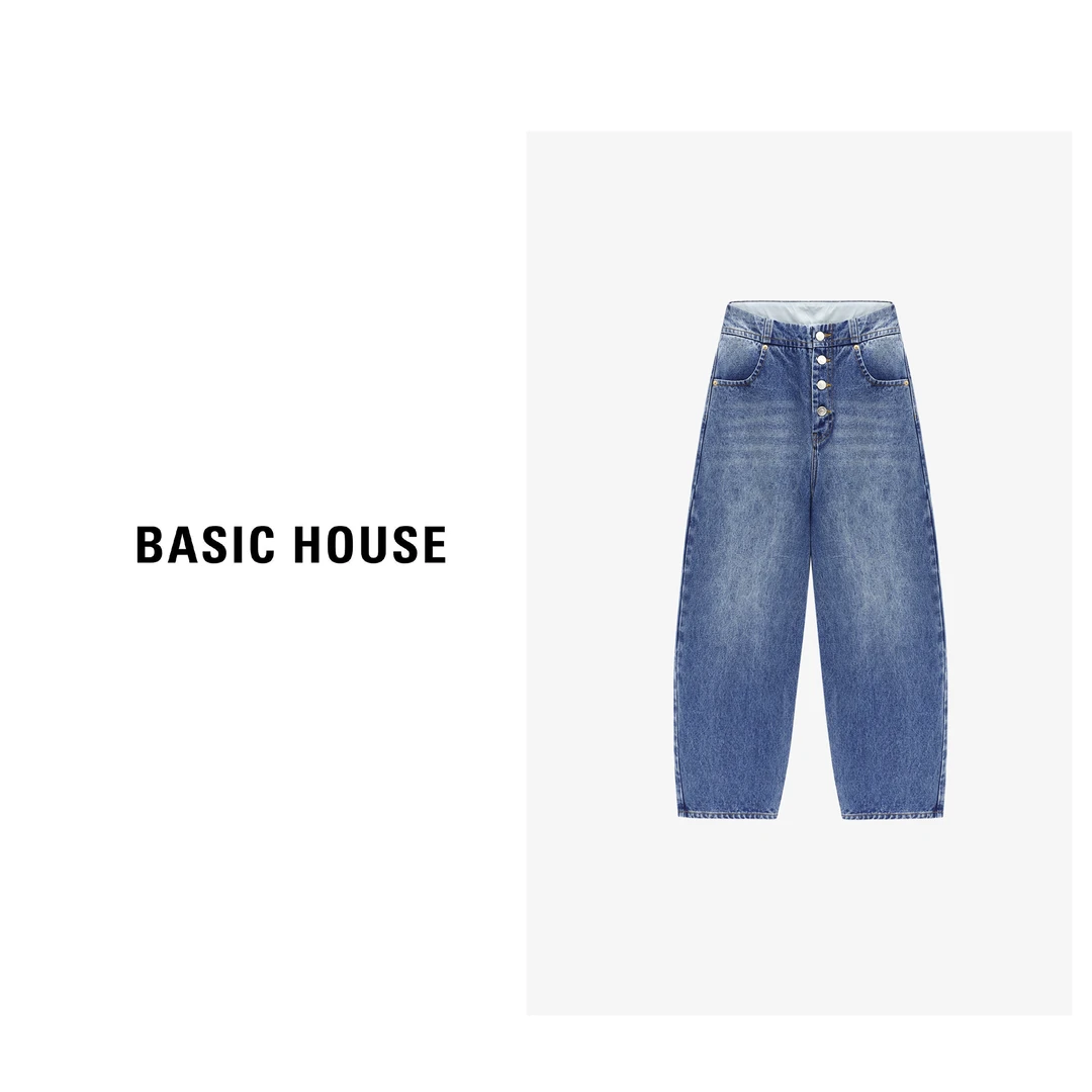 Basic House/百家好百搭老钱风女装百搭休闲阔腿长裤-B0625B5FXH2