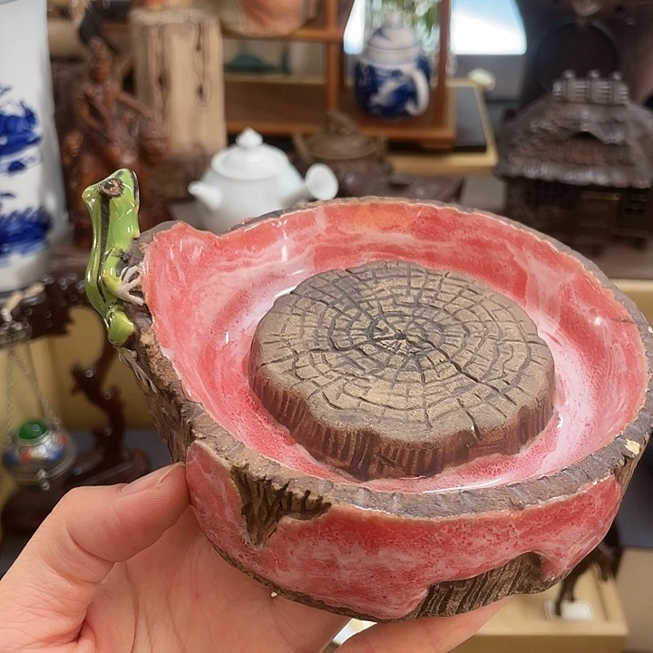 陶中古工艺品摆件