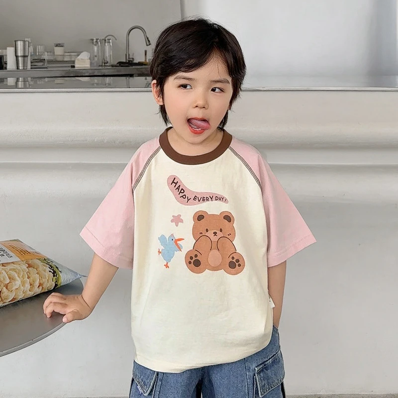 男童插肩短袖t恤夏款夏装婴儿童装宝宝小童半袖上衣潮薄夏季X4231