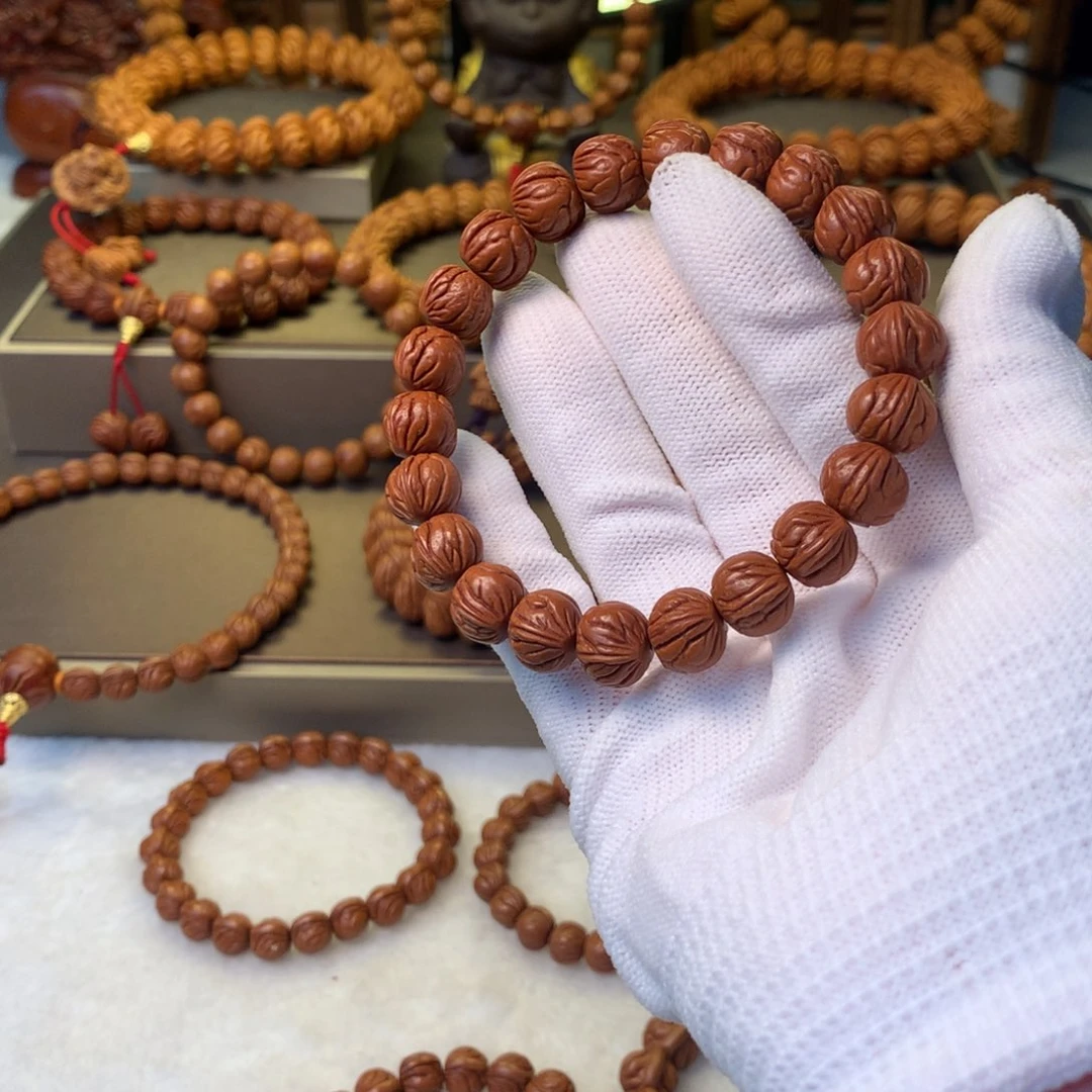 桃核手串小*秦岭龙纹