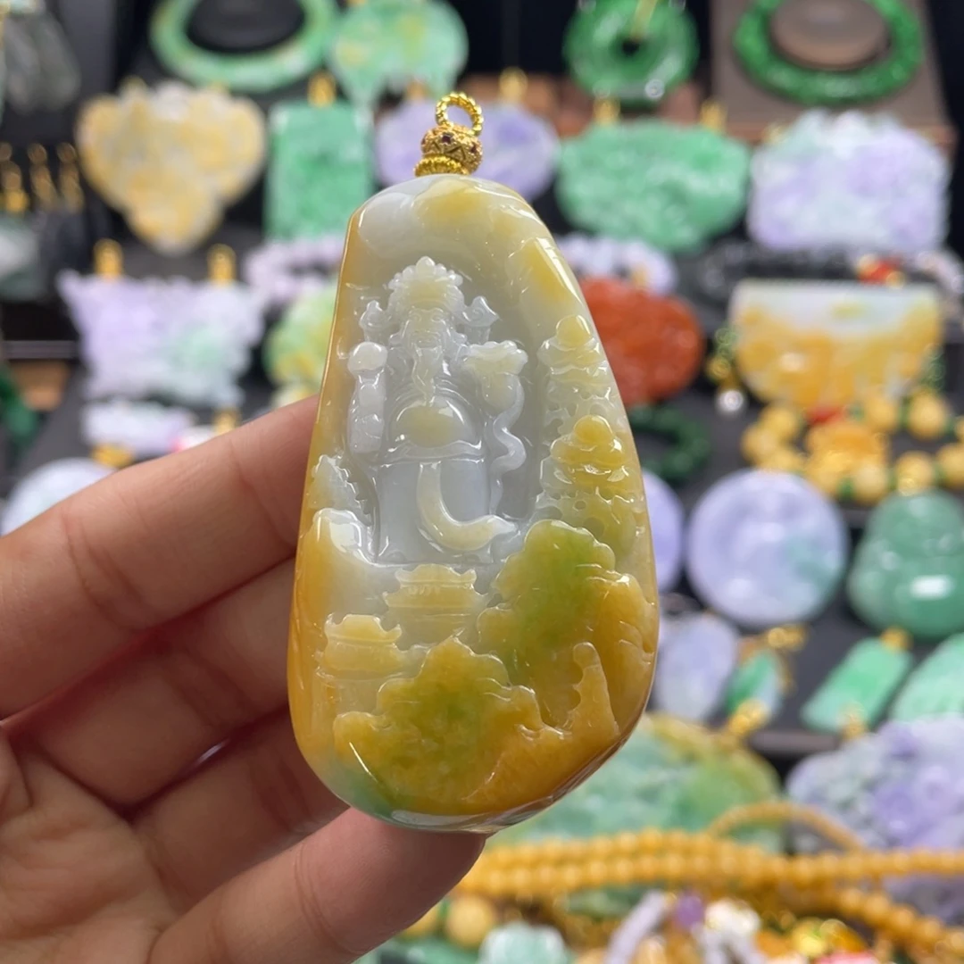翡翠未镶嵌颈饰待编织