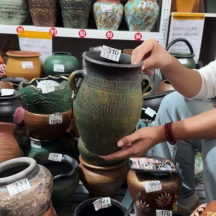 瑕疵金绿双耳310高度24口径14