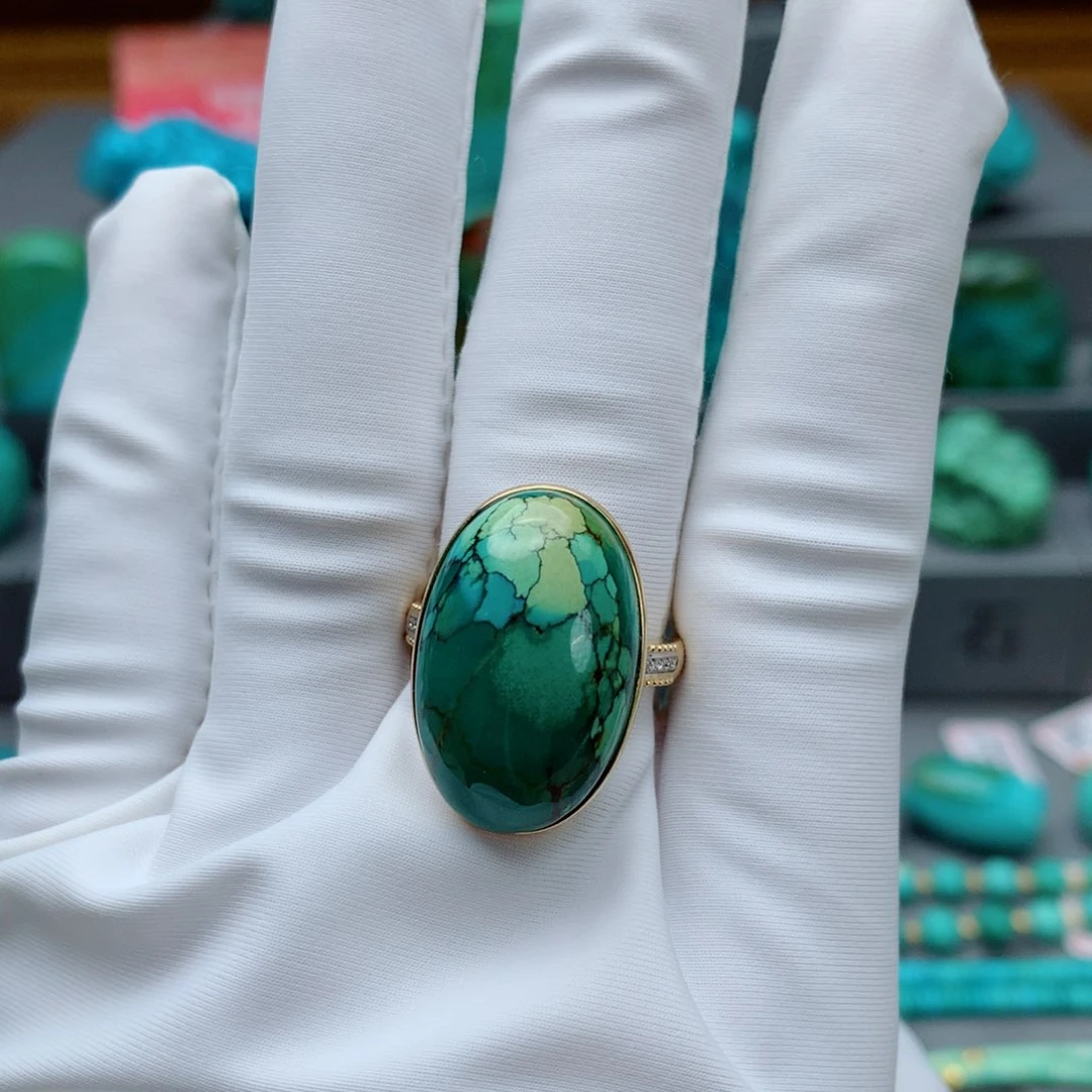 绿松石配饰18K金镶嵌陌*尘