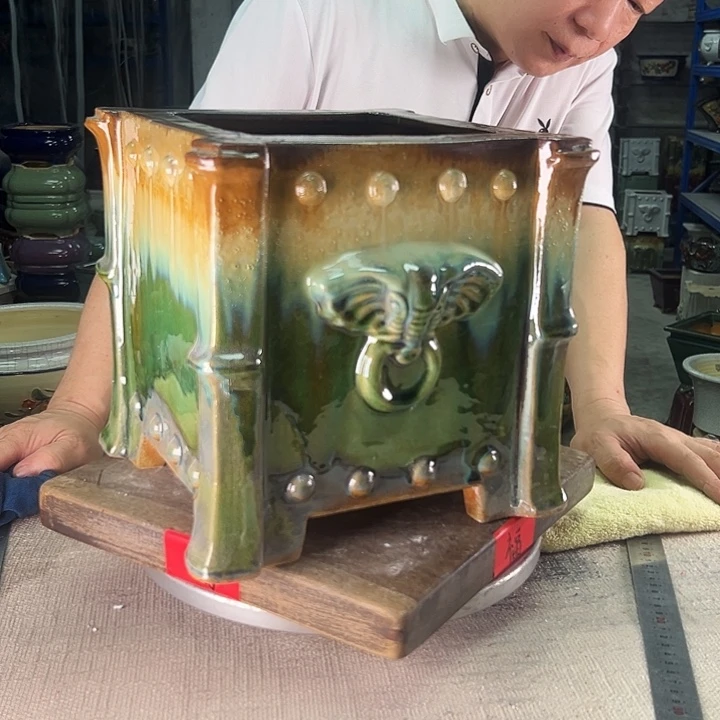 泳坤堂石湾盆瑞*陶瓷