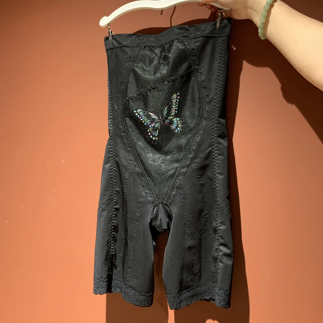 高腰裸感塑身裤夏季薄款高个子提臀收腹显瘦无痕莱卡抗菌蝶舞同款