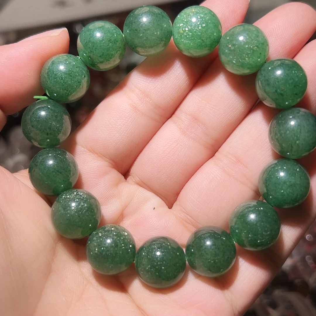 水晶手链未镶嵌绿草莓晶13毫米