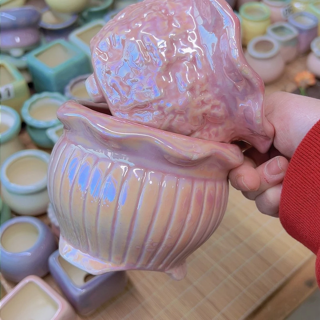 红陶陶瓷花盆当场满12包邮