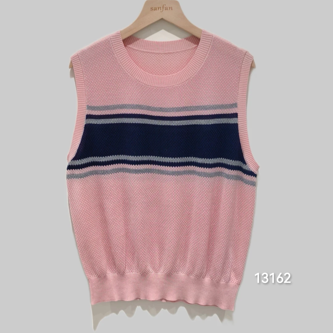 13162（部分无水洗唛，介意慎拍）WANGDAN新款撞色背心