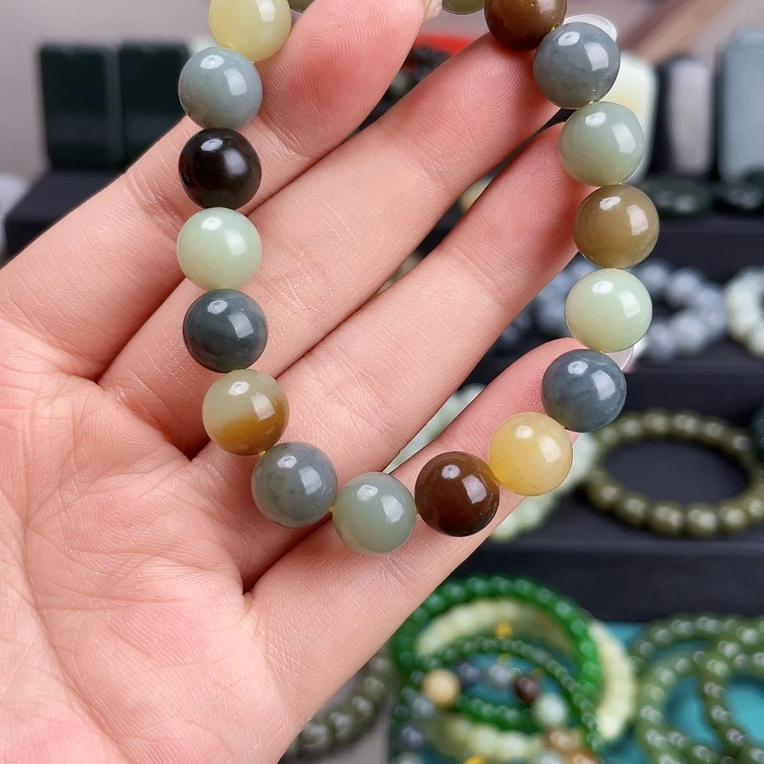 手链未镶嵌和田玉楼兰原矿卡10