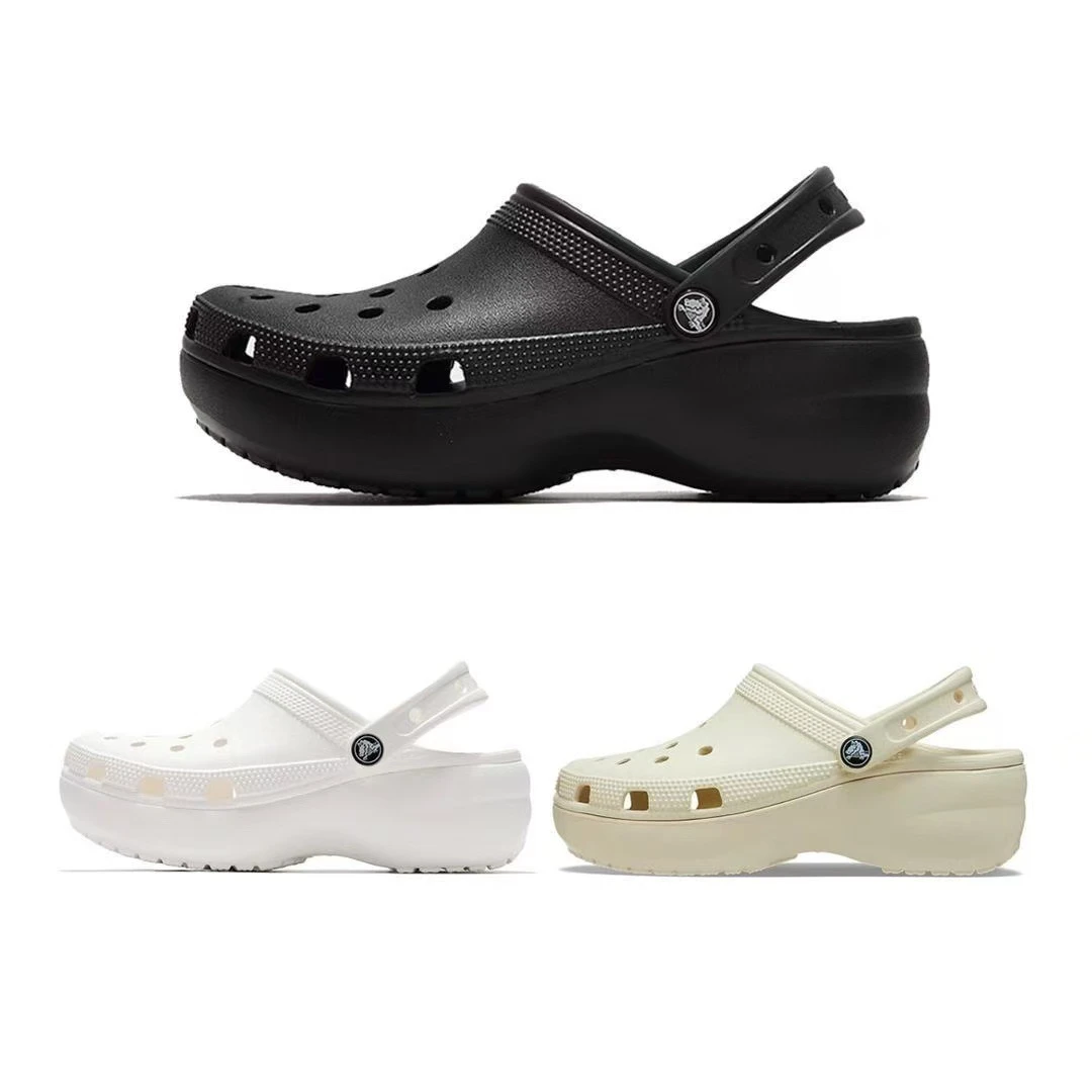 cross超A云朵厚底中跟洞洞鞋女士增高包凉拖鞋舒适防滑透气耐磨