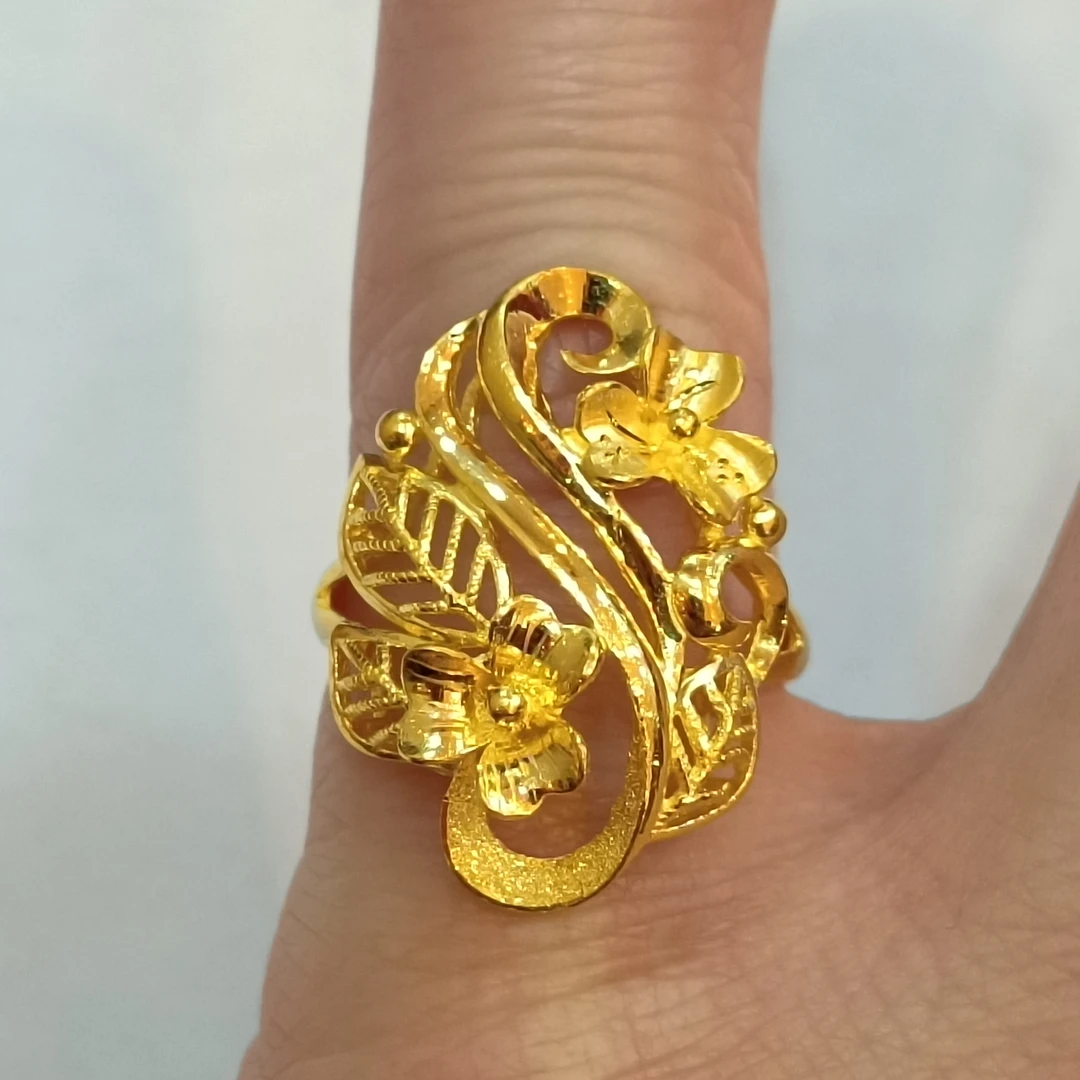 足金999黄金戒指6.13克正品纯黄金女戒实心活口精品女式戒指