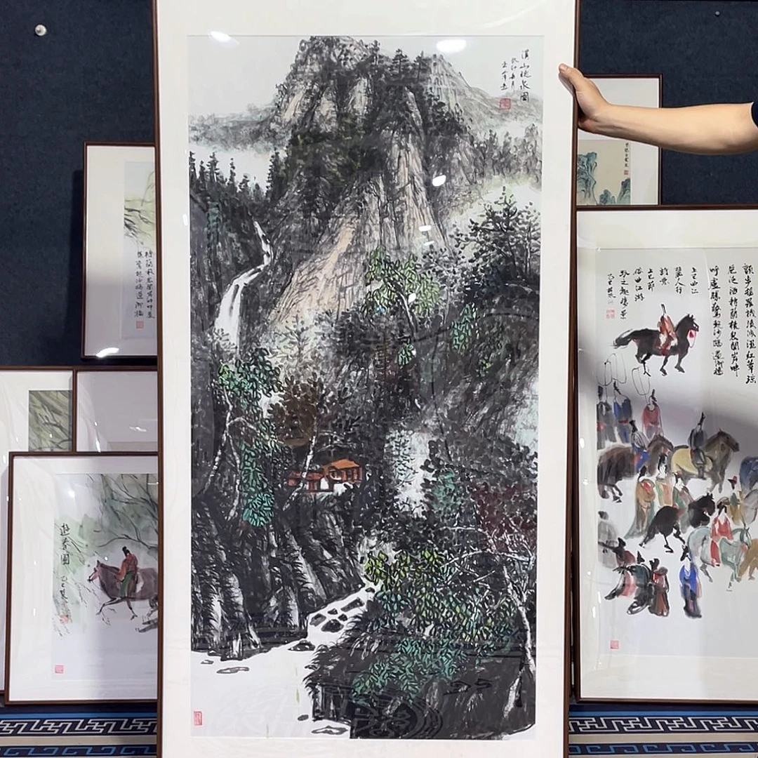 国画手绘画作品带框80/160