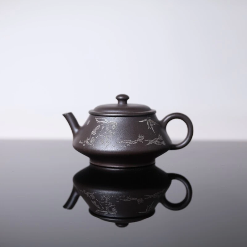 【前墅龙窑丨朴韵壶】徐美军·范家  紫茄泥  约170CC 紫砂壶
