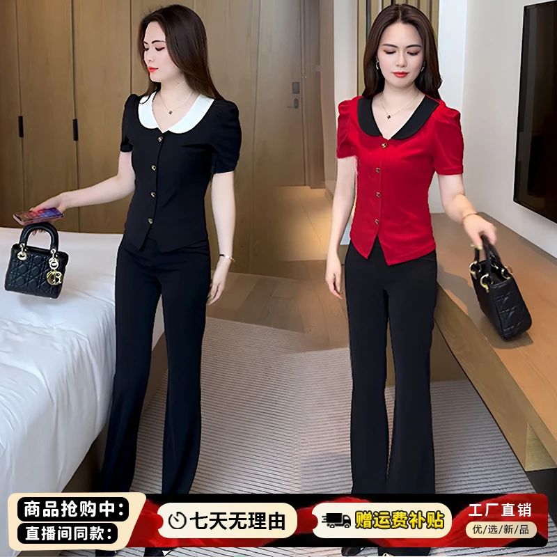 时尚休闲小个子短款t恤女2025年夏季新款高级感百搭洋气拼接上衣