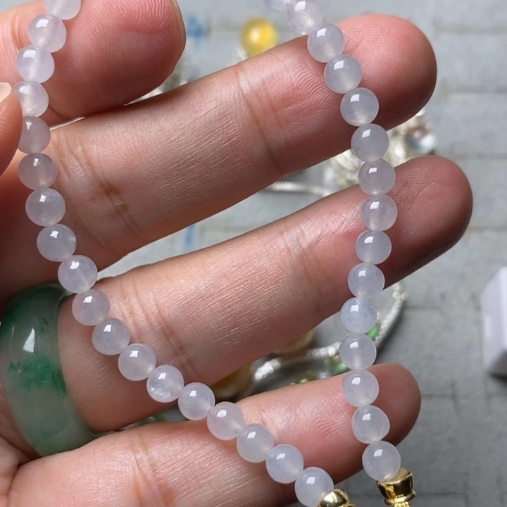 定制翡翠未镶嵌白冰5mm