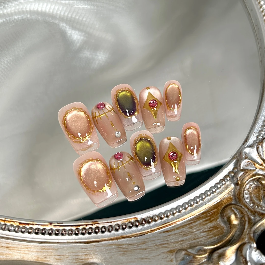 【古希腊神话】蓝珊手工穿戴甲希腊风西域风情手绘浮雕高级轻奢风