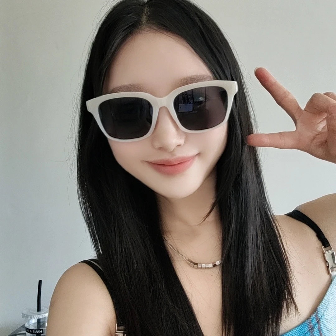 复古时髦奶茶框墨镜女高级感大脸显瘦显脸小防紫外线太阳镜遮阳