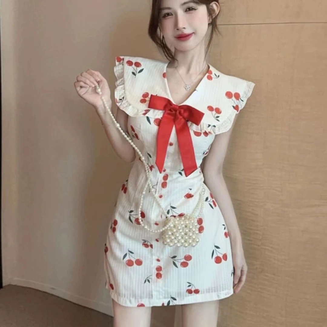 夏季短裙常规套头碎花日系小个子芭蕾风连衣裙韩版显瘦性感少女